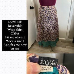 Reversible silk wrap skirt/coverup